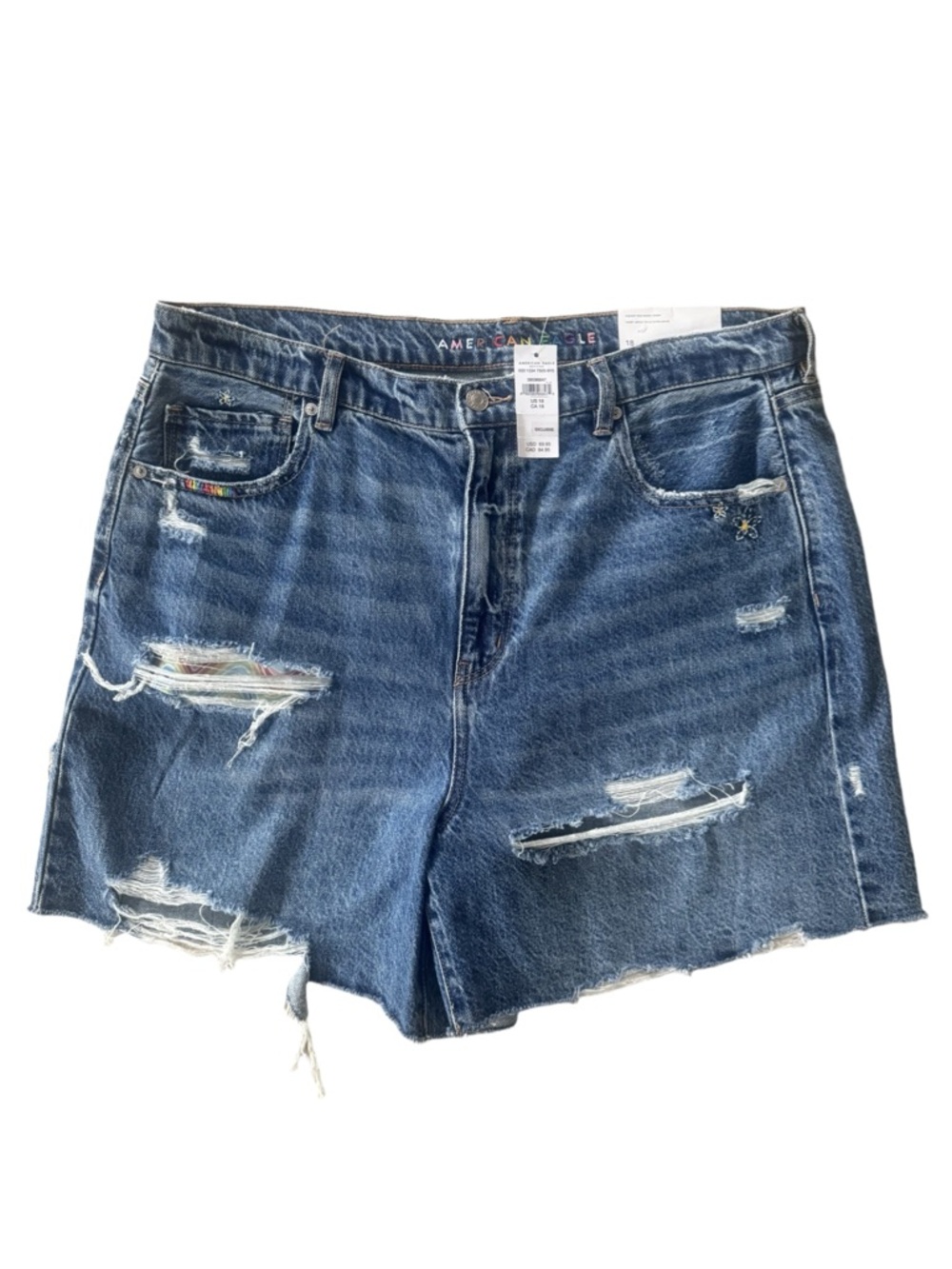 American Eagle Outfitters Indigo Distressed Denim Cutoff Shorts